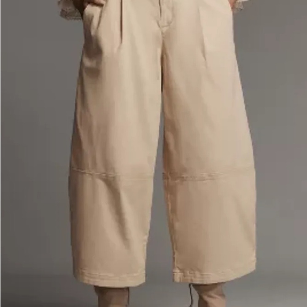 Maeve Tan Wide Leg Pants High-Waisted Design